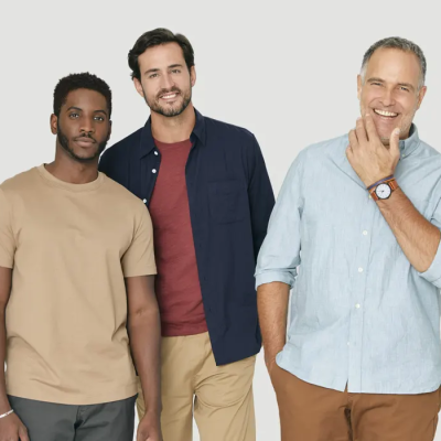 What is Hair Miniaturization and How to Tell if it's Happening You - 3 guys of diverse ethnicities and ages looking at the camera and smiling.